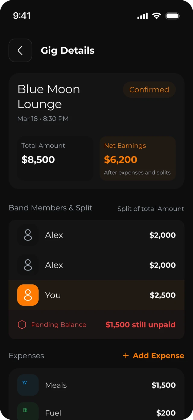 Every gig, perfectly organized